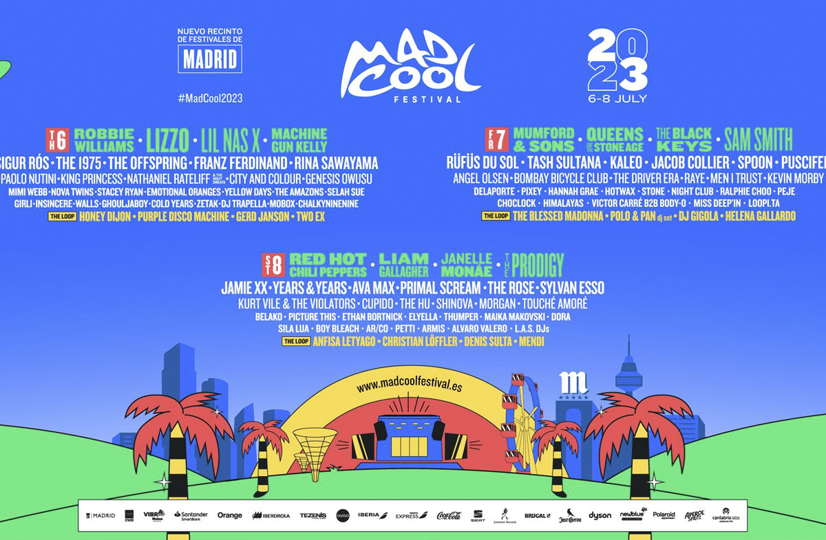 Découvre l'affiche du Mad Cool Festival 2023